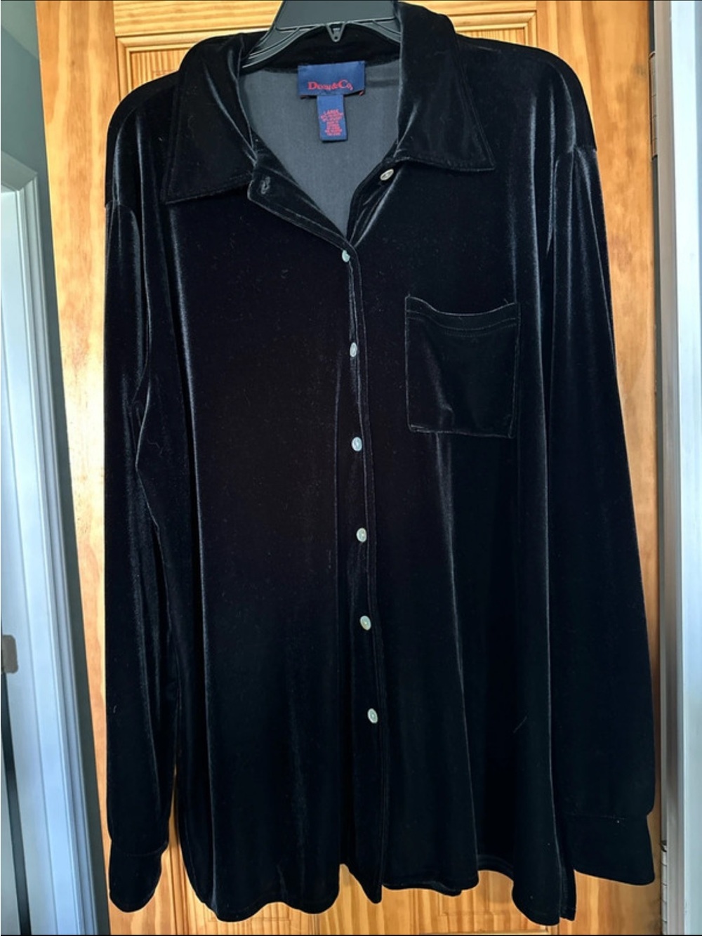 Denim&Co Black Velvet Shirt Jacket